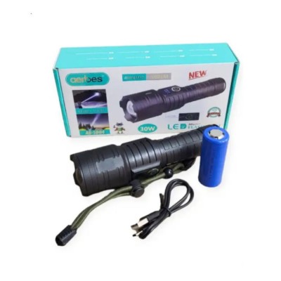 1000lm Επαναφορτιζόμενος Τηλεσκοπικός Φακός LED Zoom Power Bank Aerbes AB-SD04