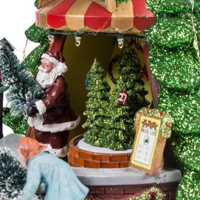 Χριστουγεννιάτικο Χωριό σε Σχήμα Δέντρου με LED Φωτισμό & Μουσική 25x36x8cm