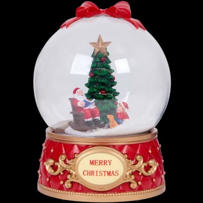 Χριστουγεννιάτικη Γυάλινη Χιονόμπαλα με LED Φωτισμό & Μουσική 20x20x29cm