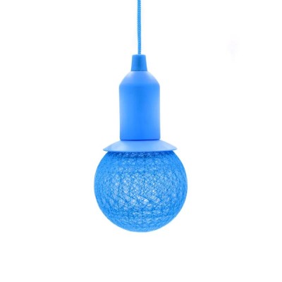 Κρεμαστή Υφασμάτινη Μπάλα 10cm με Πολύχρωμο Φωτισμό LED – Μπλε