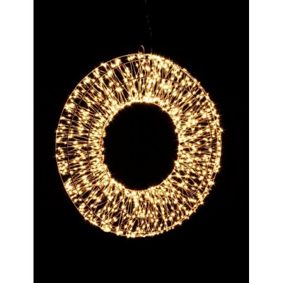 45x5cm Φωτιζόμενο Χριστουγεννιάτικο Μεταλλικό Στεφάνι με 800 LED