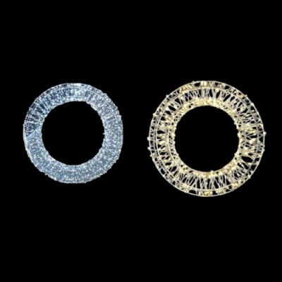 45x5cm Φωτιζόμενο Χριστουγεννιάτικο Μεταλλικό Στεφάνι με 800 LED