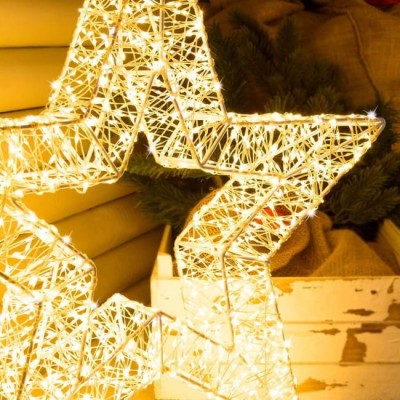 45x5cm Φωτιζόμενο Χριστουγεννιάτικο Μεταλλικό Αστέρι με 800 LED