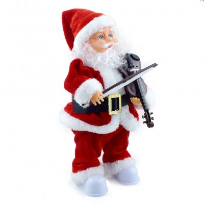 Μουσικός Άγιος Βασίλης Χριστουγεννιάτικο Διακοσμητικό με LED Φως, Κίνηση & Βιολί– Ιδανικό για Δέντρο και Τραπέζι