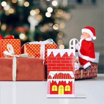 33cm Μουσικός Άγιος Βασίλης σε Καμινάδα που Ανεβοκατεβαίνει