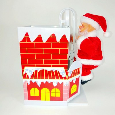 33cm Μουσικός Άγιος Βασίλης σε Καμινάδα που Ανεβοκατεβαίνει