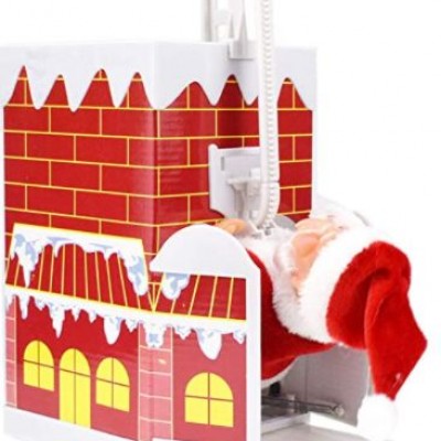 33cm Μουσικός Άγιος Βασίλης σε Καμινάδα που Ανεβοκατεβαίνει