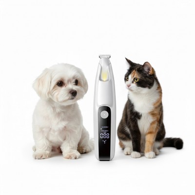 Επαναφορτιζόμενη Μηχανή Καλλωπισμού Κατοικιδίων D-08 Λευκή