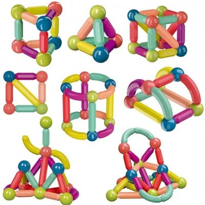 Σετ 100pcs Μαγνητικοί Ράβδοι & Μπίλιες Κατασκευών - Magnetic Wand Game
