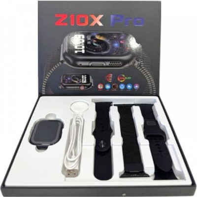 Smartwatch με Παλμογράφο & 3 Λουράκια Z10X Pro Μαύρο