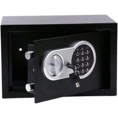 31x20x20cm Εντοιχιζόμενο Χρηματοκιβώτιο Ασφαλείας με Ψηφιακό Κλείδωμα και Κλειδί 8,5L Μαύρο