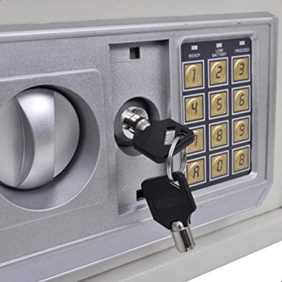 21x32x22cm Ψηφιακό Χρηματοκιβώτιο Ασφαλείας με Συνδυασμό & Κλειδαριά Μπέζ