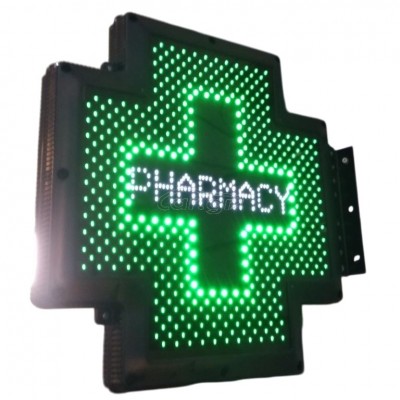 50x50cm Πινακίδα Σταυρός Φαρμακείου LED Διπλής Όψης Αδιάβροχη με Βάση & Τηλεχειριστήριο