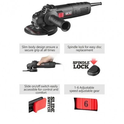 Γωνιακός Τροχός 125mm 800W με Ρύθμιση Ταχύτητας TEH TG125MV