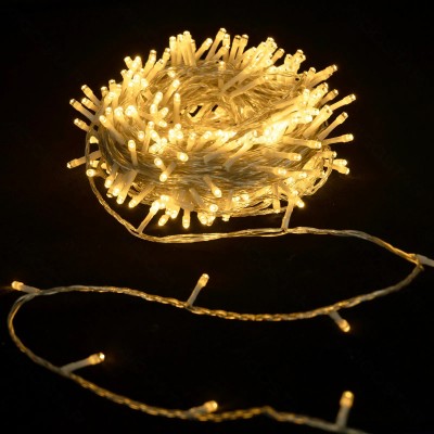 10m Χριστουγεννιάτικα Λαμπάκια Ρεύματος  με Διάφανο Καλώδιο – 100 LED, IP44, 8 Τρόποι Λειτουργίας