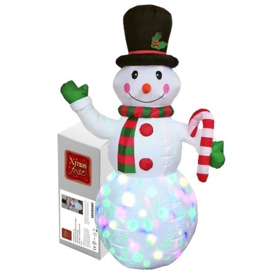 180εκ Φουσκωτός Χιονάνθρωπος Ηλεκτρικός με Προτζέκτορα RGB IP44