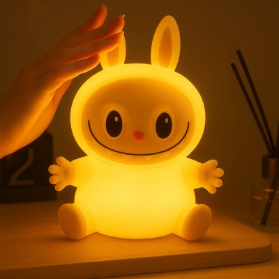 Χαρούμενο Φωτιστικό Νύχτας Led Σιλικόνης Επαναφορτιζόμενο Με Usb Και Έλεγχο Αφής