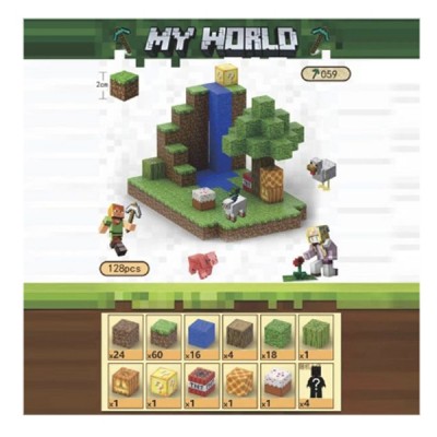 Παιχνίδι Κατασκευής My World 059 Minecraft Με Μαγνητικά Τουβλάκια 128τμχ