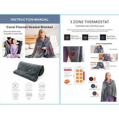 Πολυλειτουργική Θερμαινόμενη Φορετή Κουβέρτα 150x85cm