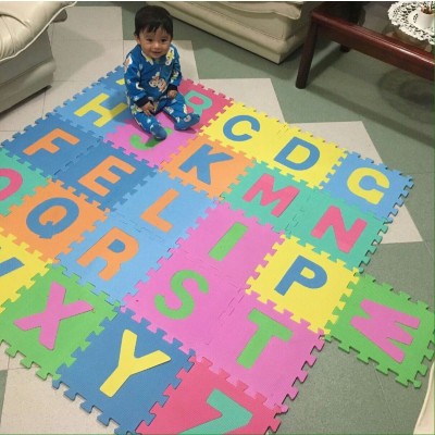 10 Τεμάχια 30x30x0.8εκ Αφρώδες Παιδικό Σετ Δαπέδου Με Εκπαιδευτικούς Αριθμούς και Γράμματα