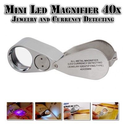 Λούπα - Μεγεθυντικός Φακός 40x με LED και Blue Light για Ανίχνευση Γνησιότητας