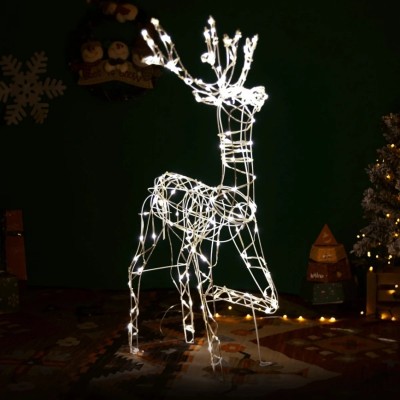 Χριστουγεννιάτικος Φωτιζόμενος Τάρανδος 1m με 215 LED Θερμού Λευκού Φωτισμού, IP44