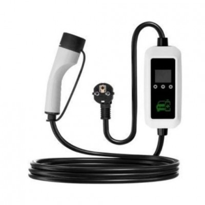 Φορητός φορτιστής Ηλεκτρικού Οχήματος 16Α/3.5KW με Μονοφασικό Βύσμα 5m. με Εγχρωμη Οθόνη LCD MZ-A001
