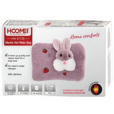 Hoomei Ηλεκτρική Θερμοφόρα - Μαξιλάρι 500W Γενικής Χρήσης 28x19x6cm - Τρισδιάστατο Λαγουδάκι