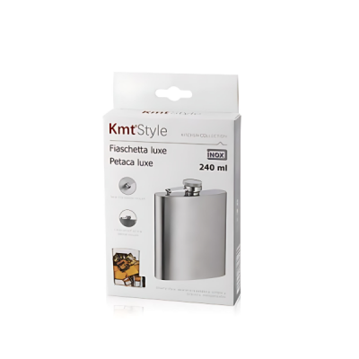 Ανοξείδωτο Μεταλλικό Φλασκί Τσέπης Κομψού Σχεδιασμού 240ml