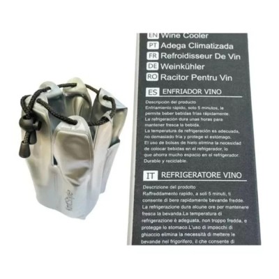 Φορητός Ασημί Ψυκτήρας Φιαλών Με Ευέλικτο Σχεδιασμό 22x10.5cm – Wine Cooler