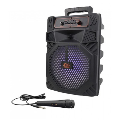 9W Φορητό Ηχείο Karaoke Bluetooth 8" με Μικρόφωνο & Τηλεχειριστήριο ZQS808 Μαύρο