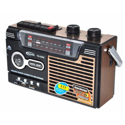 YG-335U Φορητό Ραδιοκασετόφωνο - Μαγνητόφωνο USB/SD Mp3 Player, Ρεύματος - Μπαταρίας Cassette Player
