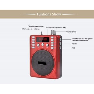 K863 Επαναφορτιζόμενος Ενισχυτής Φωνής Multimedia με Ραδιόφωνο