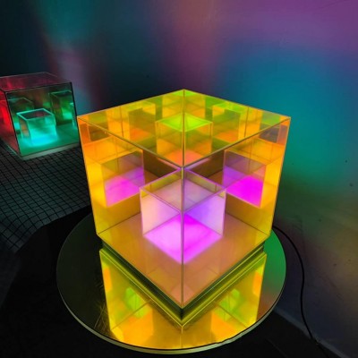 Φωτιζόμενος Ακρυλικός Κύβος Infinity Με Τρισδιάστατο Εφέ 14.5x12cm