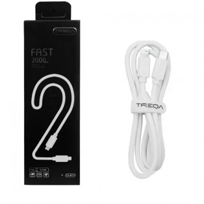 Καλώδιο Γρήγορης Φόρτισης και Μεταφοράς Δεδομένων 2m Type-c σε Lightning Treqa CA-8074 Λευκό