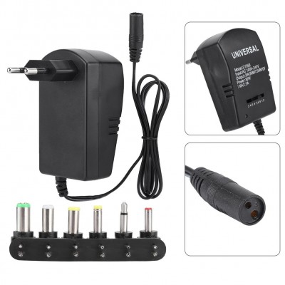 TW668 Universal Φορτιστής - Charger -Τροφοδοτικό με Ρυθμιζόμενη Τάση 3V-12V 3.1A 30W & 6 Διαφορετικά Βύσματα