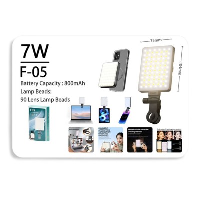75×104mm Φωτιστικό LED RGB για Κινητό & Βίντεο 7W F05 – RGB LED Video Light for Smartphone