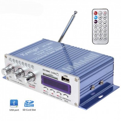Ραδιοενισχυτής Kentiger HY502s Mini Ψηφιακή Συσκευή Αναπαραγωγής Ήχου με 2 Κανάλια, USB, MP3, FM & Τηλεχειριστήριο - Digital Audio Player 20W
