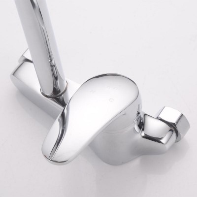 Χρωμέ BER-255201-B Μοντέρνα Επιτοίχια Βρύση Κουζίνας με Περιστρεφόμενο Ψηλό Στόμιο