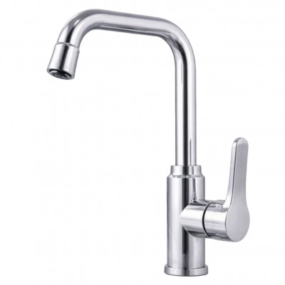 Χρωμέ BER-25303  Μοντέρνα Βρύση Κουζίνας Με Υψηλό Καμπύλο Περιστρεφόμενο Στόμιο