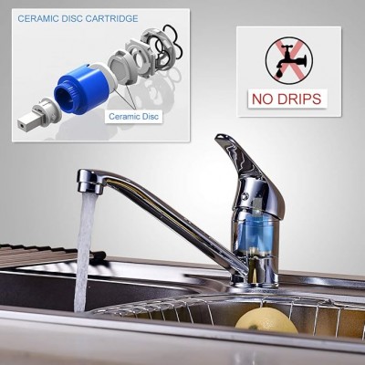 BER-253005 Κλασική Μπαταρία Κουζίνας Με Περιστροφή 360° Και Χρωμέ Φινίρισμα