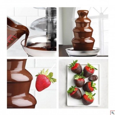 Μεγάλη Ανοξείδωτη Σοκολατιέρα Συντριβάνι με 4 Επίπεδα Chocolate Fondue Fountain