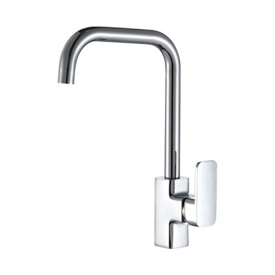 BER-252029 Σύγχρονη Μπαταρία Νεροχύτη Με Περιστρεφόμενο Ψηλό Στόμιο Και Λαμπερό Χρωμέ Φινίρισμα