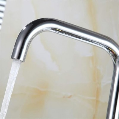 BER-252029 Σύγχρονη Μπαταρία Νεροχύτη Με Περιστρεφόμενο Ψηλό Στόμιο Και Λαμπερό Χρωμέ Φινίρισμα