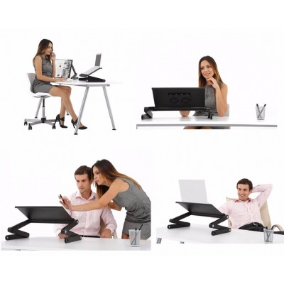 Πτυσσόμενο Τραπεζάκι - Βάση Laptop με Ανεμιστήρα Ψύξης & Βάση για Χρήση Mouse Pad - Laptop Desk για Αριστερόχειρες