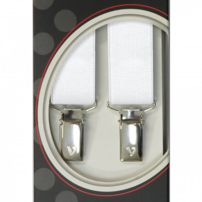 Τιράντες Unisex 25mm με 4 κλίπς Victoria Λευκό