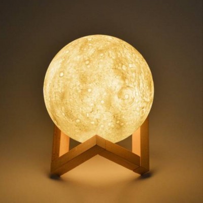 Ανάγλυφο Φωτιστικό Αφής 3D Φεγγάρι Moon Light LED Επαναφορτιζόμενο 15cm με 3 Αποχρώσεις
