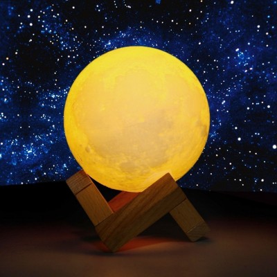 Ανάγλυφο Φωτιστικό Αφής 3D Φεγγάρι Moon Light LED Επαναφορτιζόμενο 15cm με 3 Αποχρώσεις
