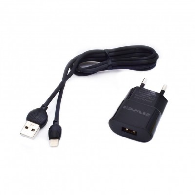 Φορτιστής Πρίζας USB 2.1A Fast Charging & Καλώδιο Lightning Awei - Μαύρο