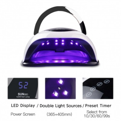 Επαγγελματική Λάμπα - Φουρνάκι για Ημιμόνιμο και Τζελ Νυχιών UV LED 120W με Οθόνη - SUN UV Nail Lamp
